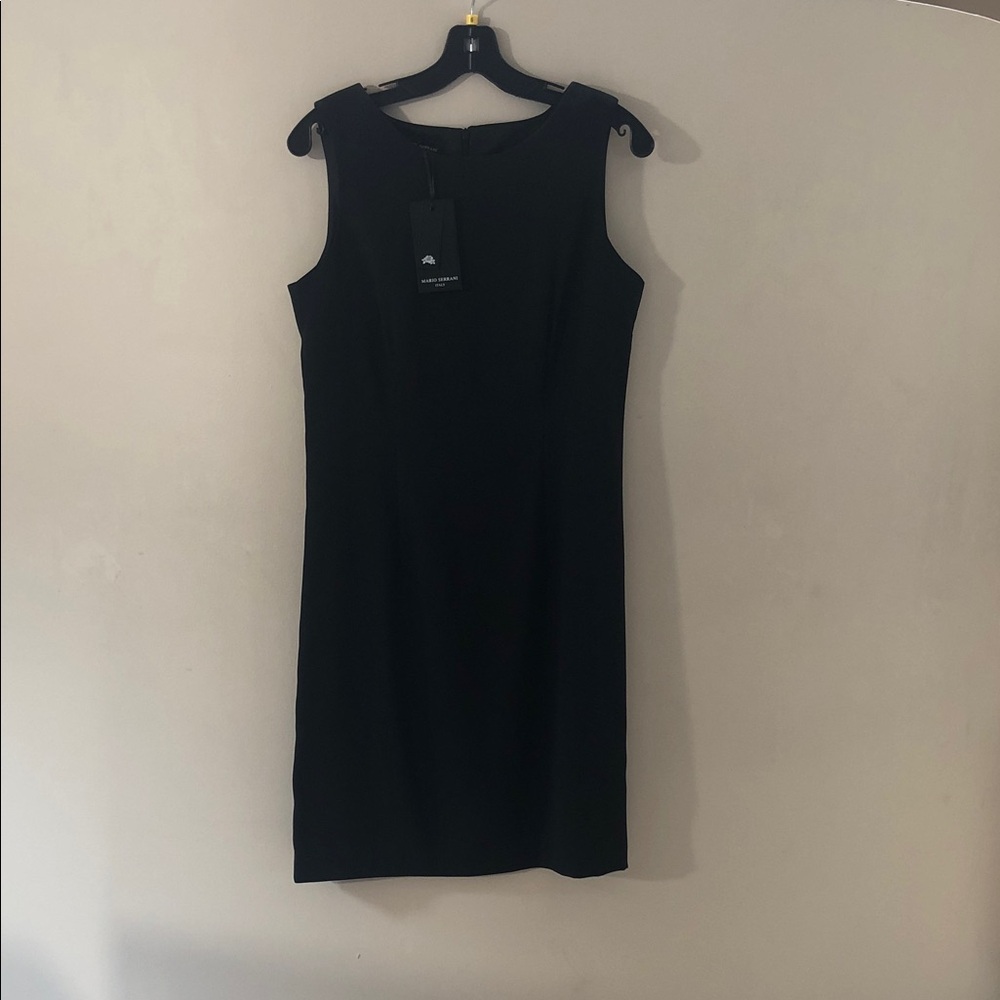 Mario Serrani Black Sleeveless Sheath Dress